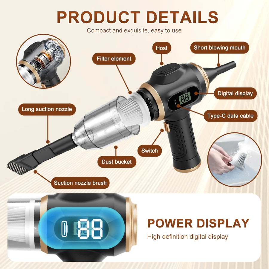 2-in-1 Car Vacuum & Blower