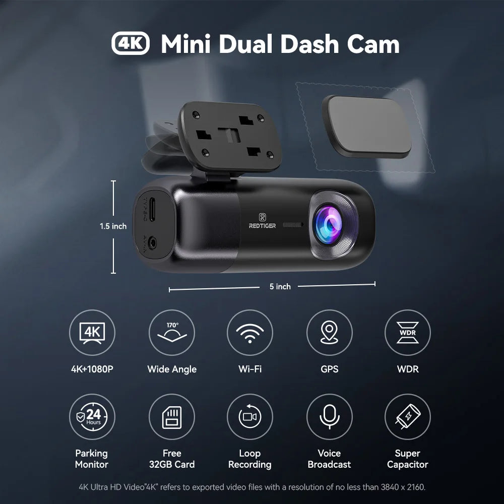 REDTIGER F9 4K Dash Cam