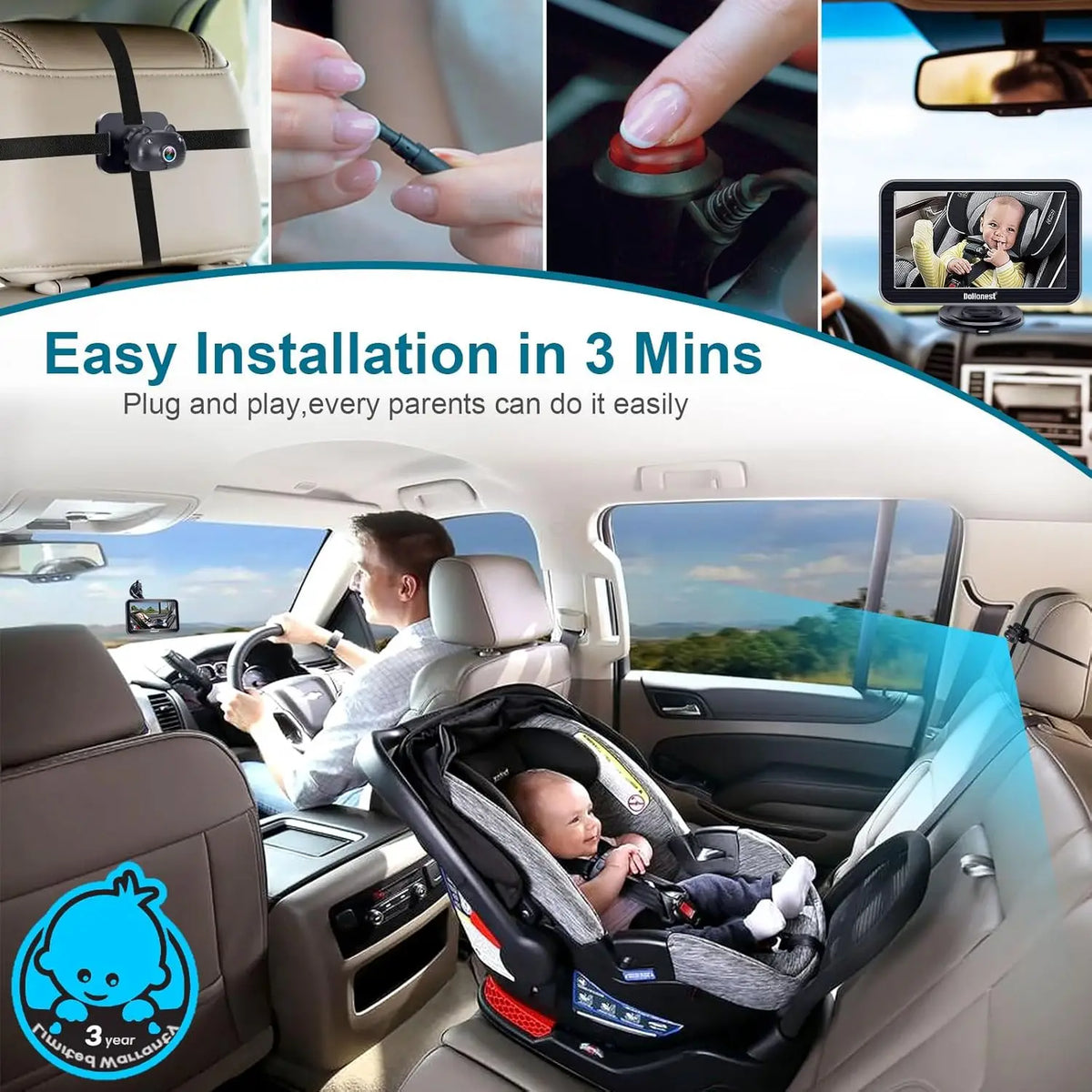 7″ Car Baby Monitor