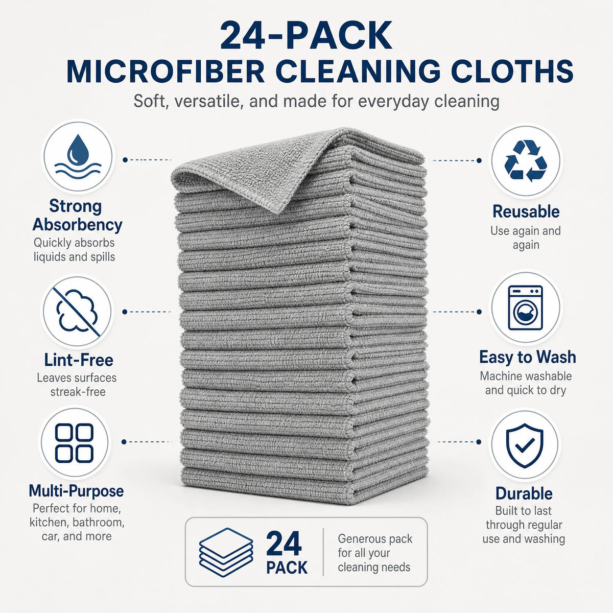 Microfiber Cleaning Cloths – 10 Pack