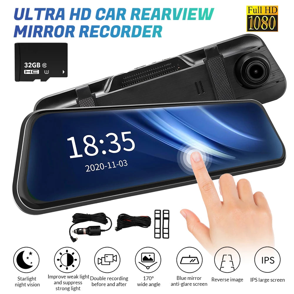 1080P Rearview Mirror Dash Cam