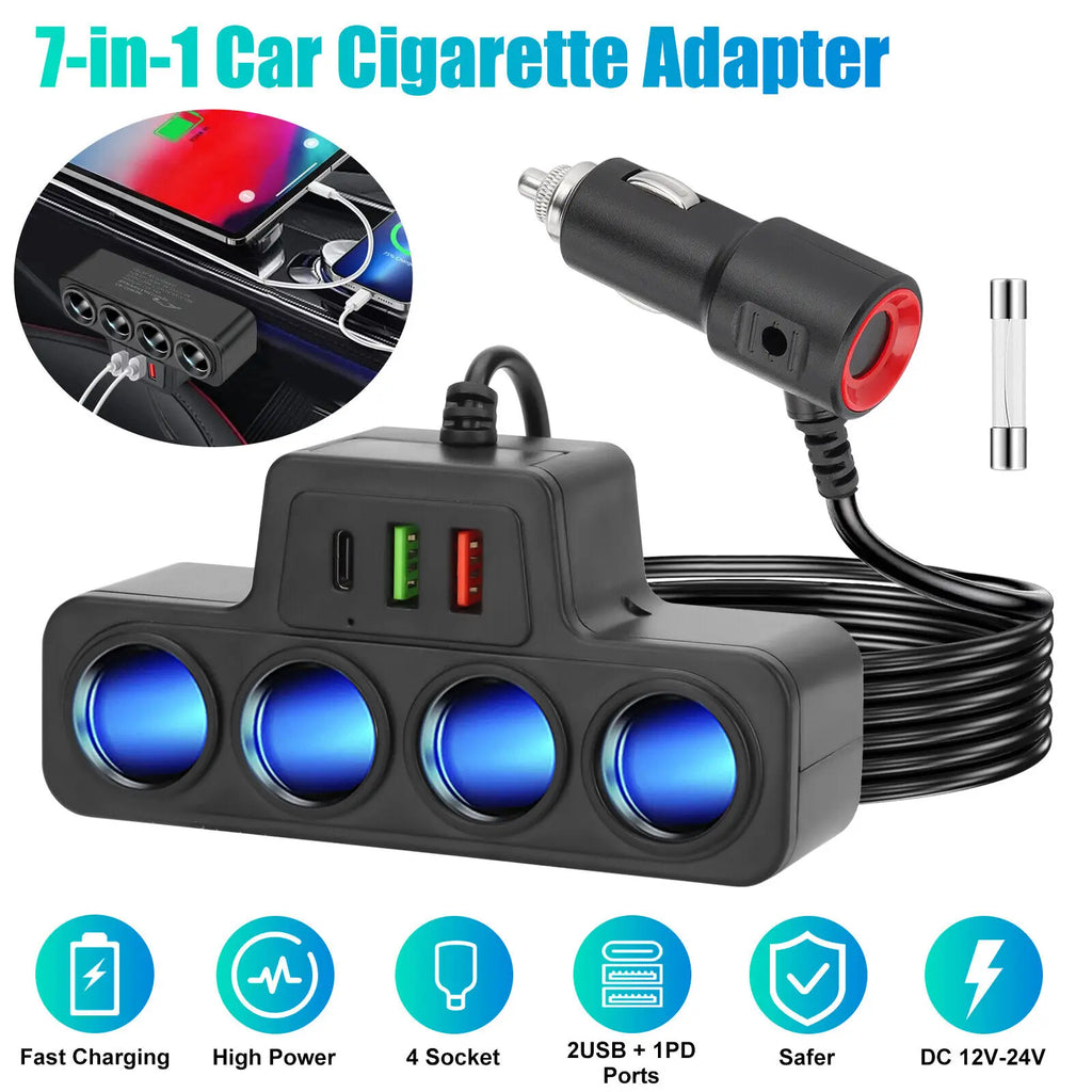 4-Socket Car Charger Adapter