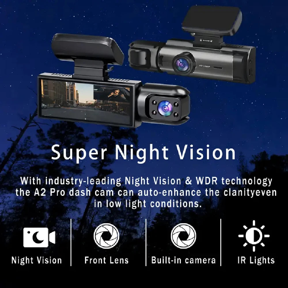3.16″ Dual-Lens Dash Cam