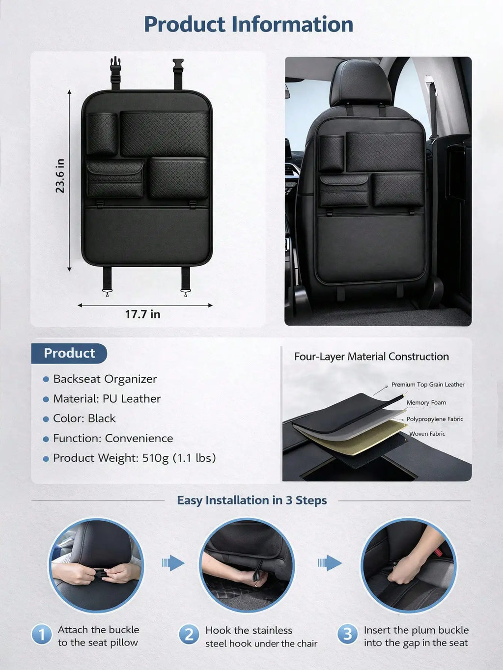 Waterproof Backseat Organizer