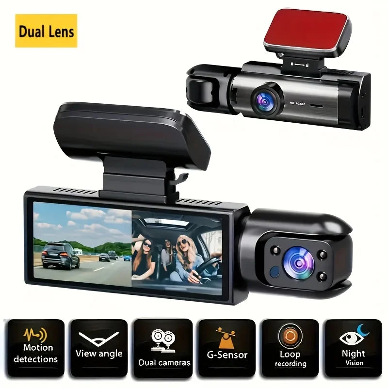 3.16″ Dual-Lens Dash Cam