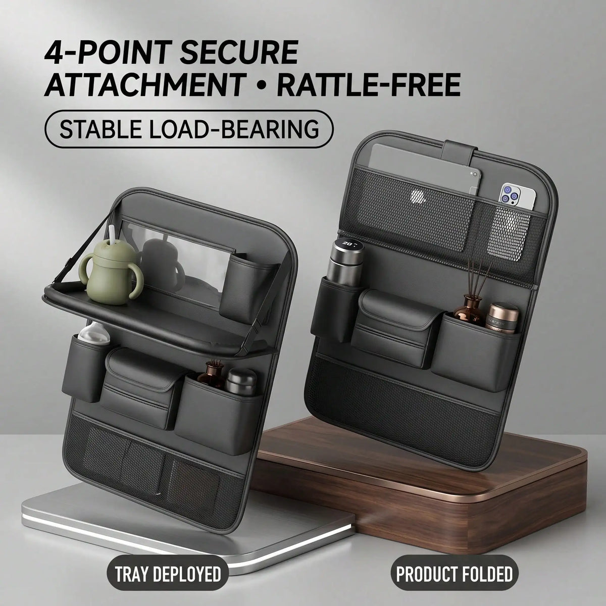 Leather Organizer with Foldable Tray