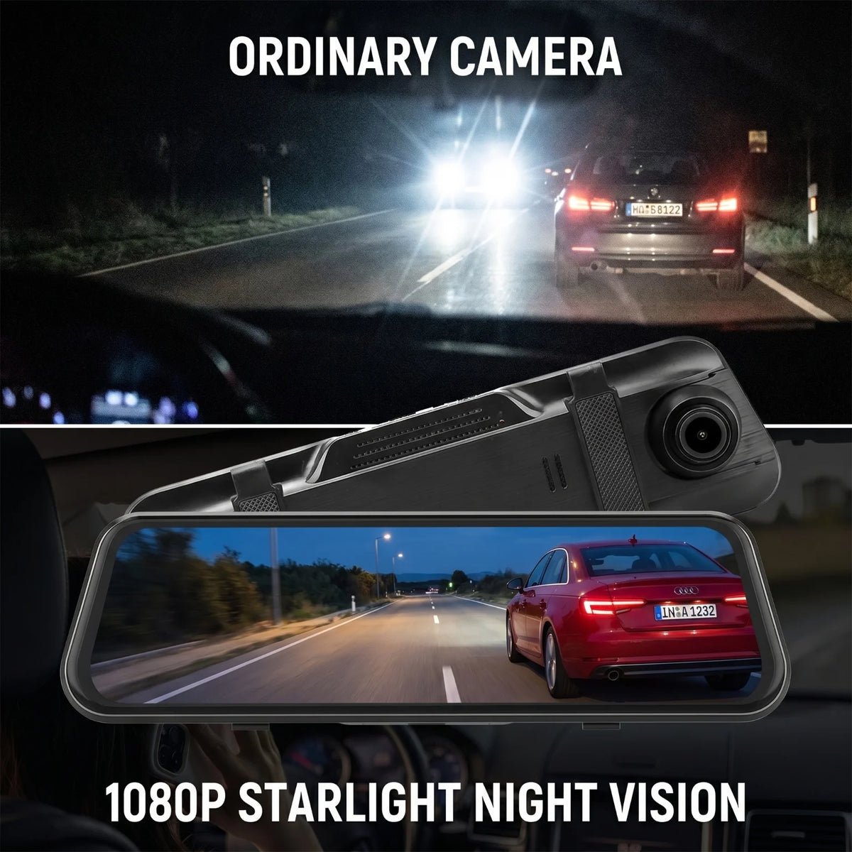 1080P Rearview Mirror Dash Cam