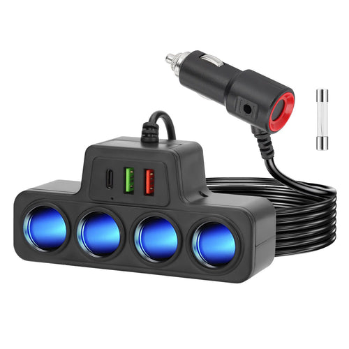 4-Socket Car Charger Adapter