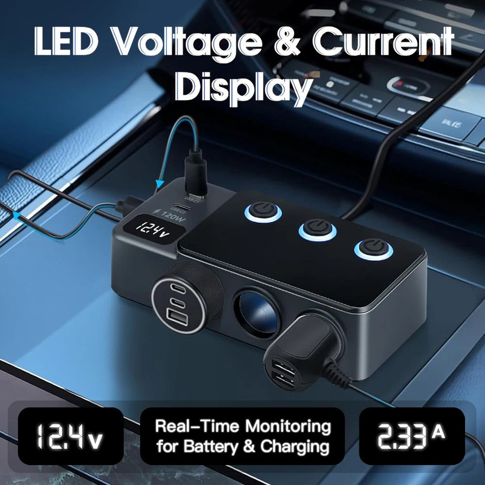 8-in-1 Multi-Port Car Charger