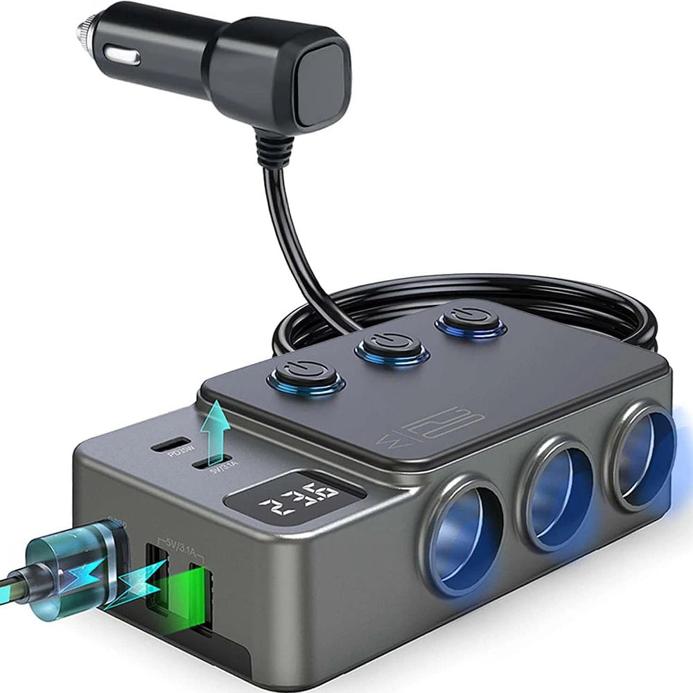 8-in-1 Multi-Port Car Charger