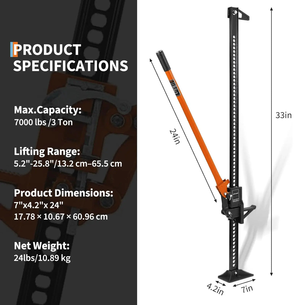 3.5-Ton High-Lift Farm Jack